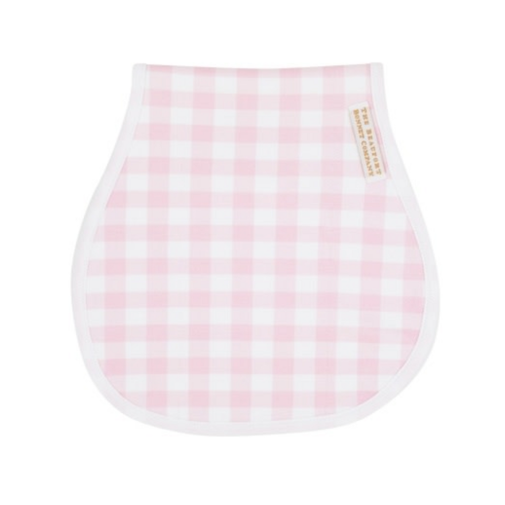 THE BEAUFORT BONNET COMPANY OOPSIE DAISY BURP CLOTH Palm Beach Pink Gingham