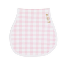 THE BEAUFORT BONNET COMPANY OOPSIE DAISY BURP CLOTH Palm Beach Pink Gingham
