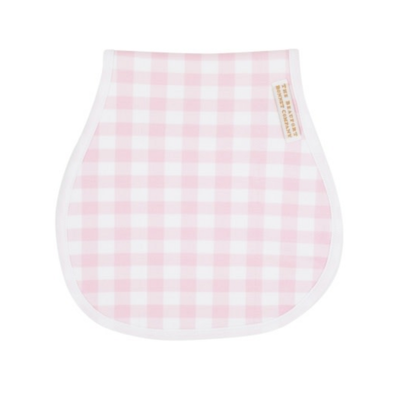 THE BEAUFORT BONNET COMPANY OOPSIE DAISY BURP CLOTH Palm Beach Pink Gingham