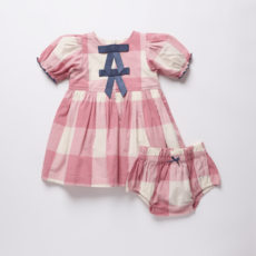 PINK CHICKEN Baby Girls Hermione Dress Set - Pink Check