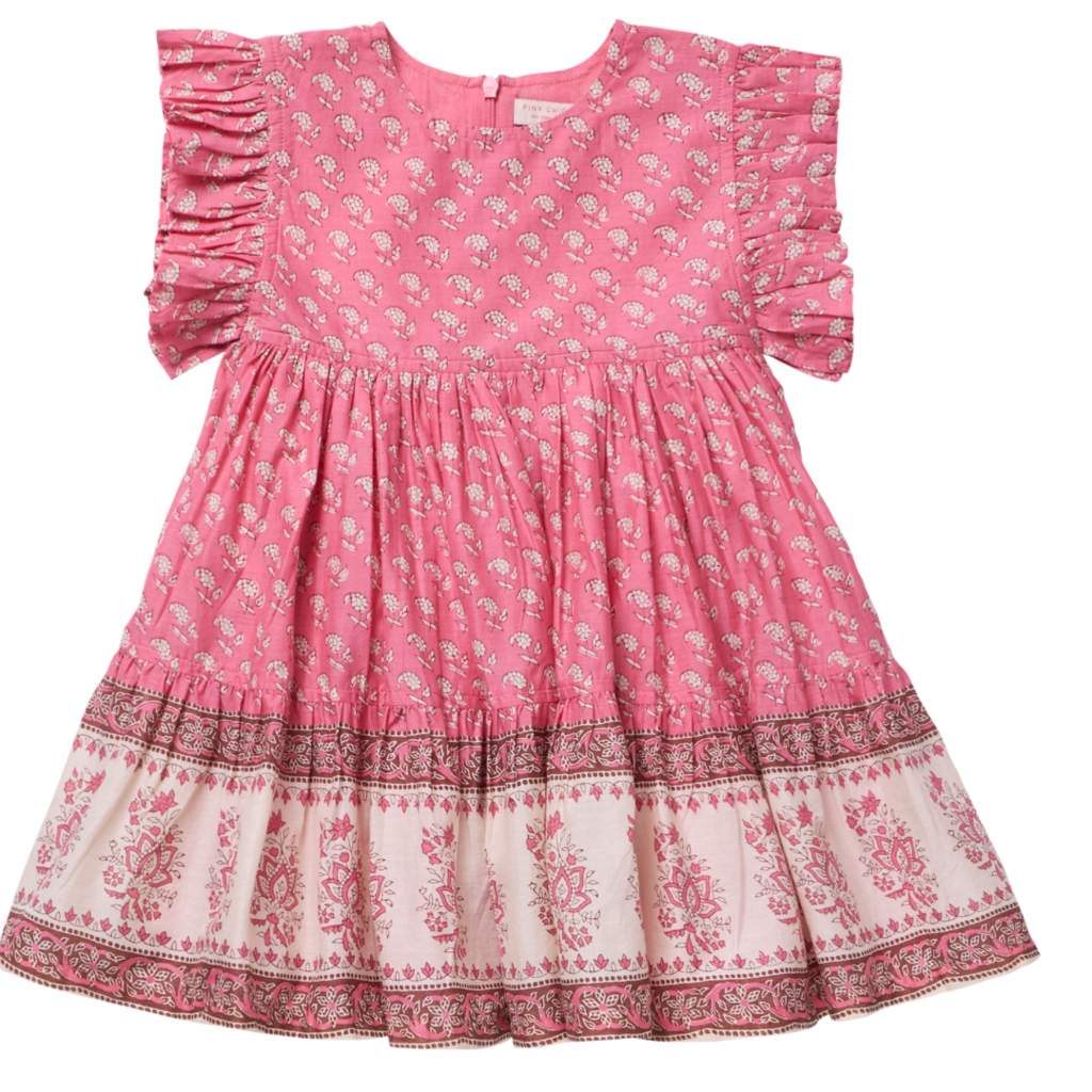 PINK CHICKEN Girls Kit Dress - Small Paisley