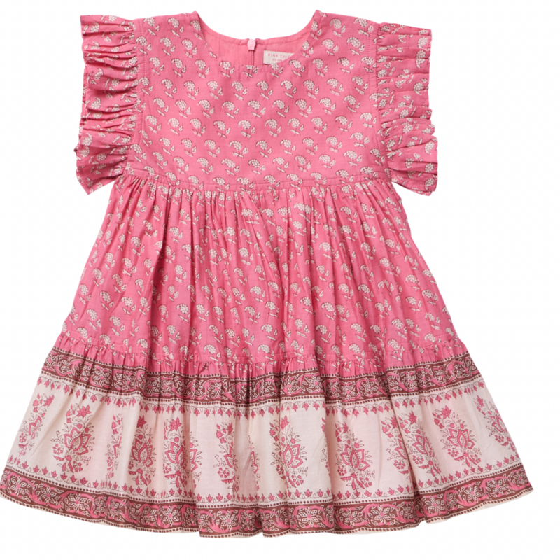 PINK CHICKEN Girls Kit Dress - Small Paisley