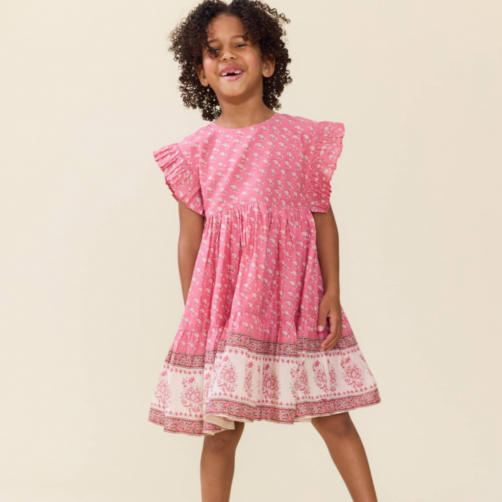 PINK CHICKEN Girls Kit Dress - Small Paisley