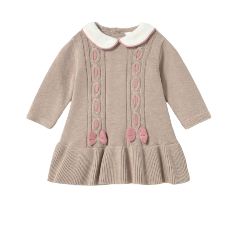 Girl's Knit Dress Mocha