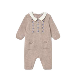 Boy's Biege Knit Romper