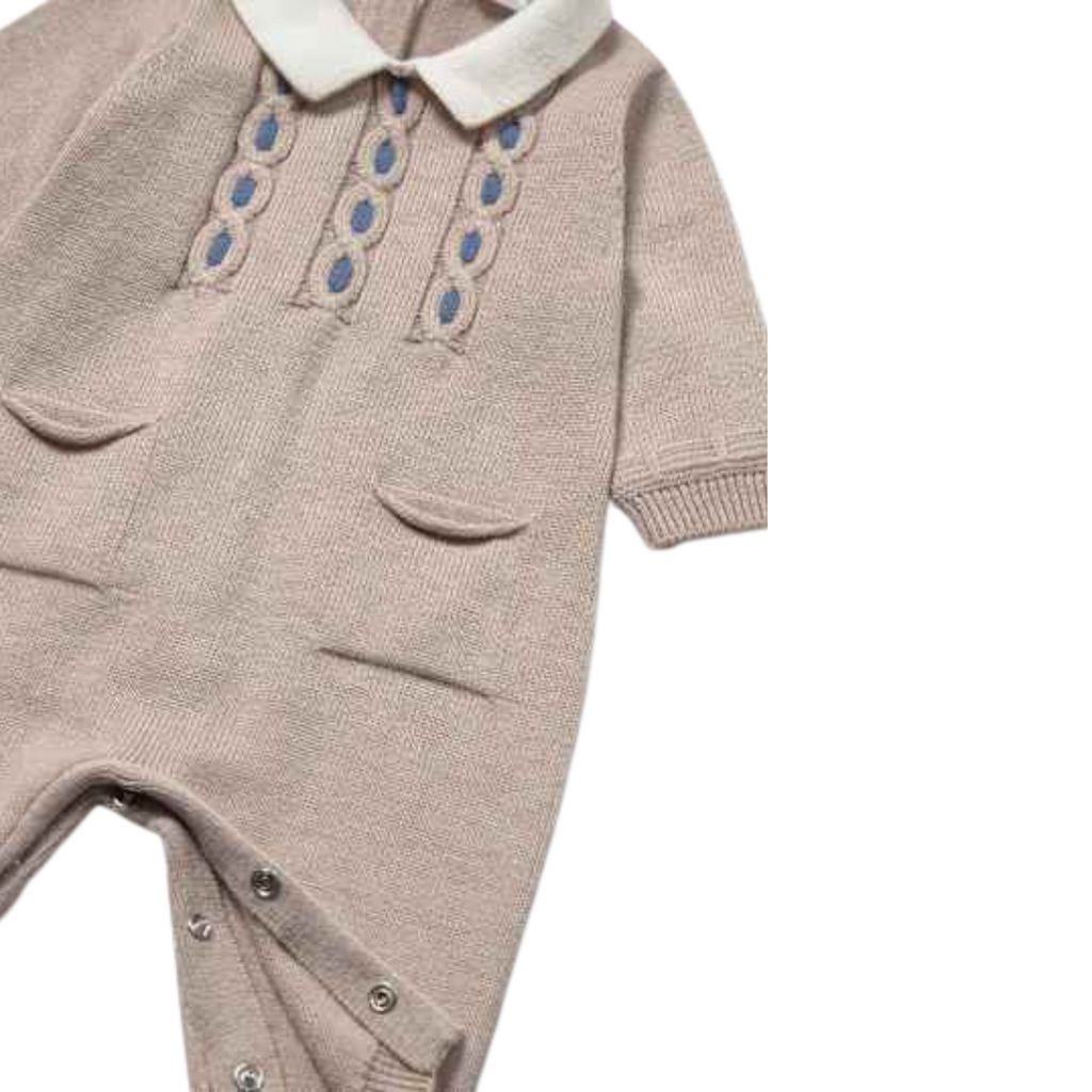 Boy's Biege Knit Romper
