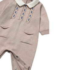 Boy's Biege Knit Romper
