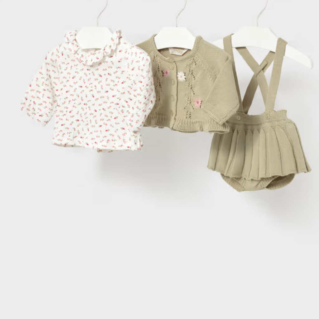 Girl's 3 Pc Knit Set Bay Leaf