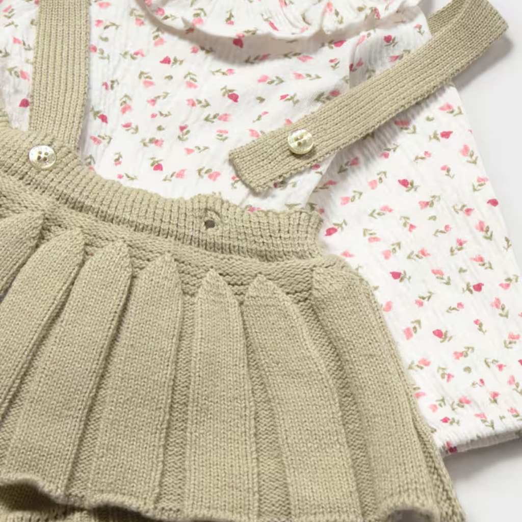 Girl's 3 Pc Knit Set Bay Leaf
