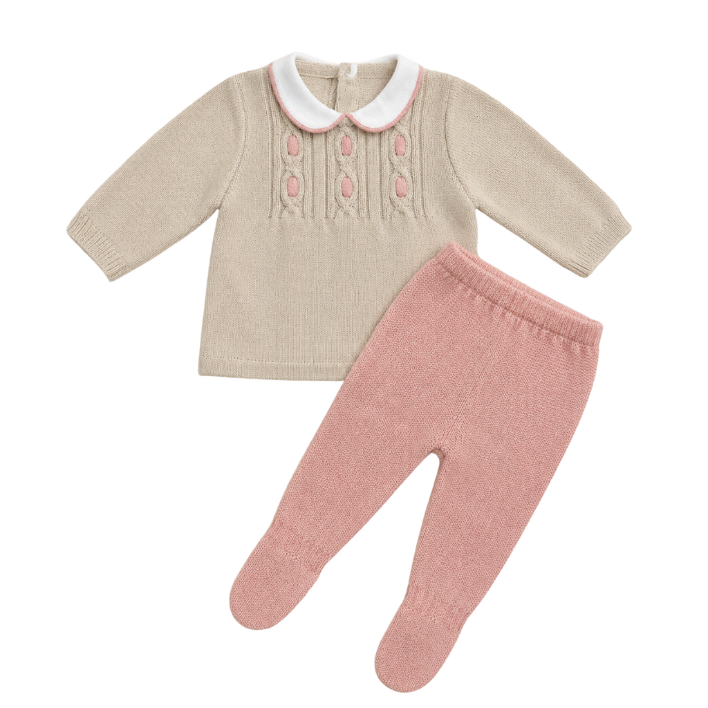 Girl Leggings and Sweater Set Dusty Pink