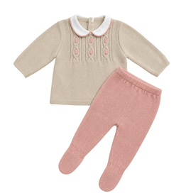 Girl Leggings and Sweater Set Dusty Pink