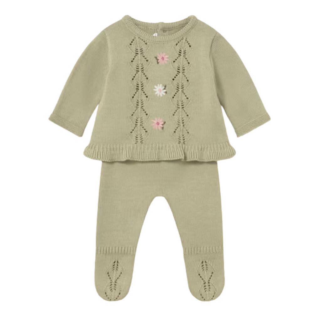 Girl Leggings and Sweater Set Bay Leaf
