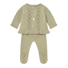 Girl Leggings and Sweater Set Bay Leaf