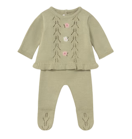 Girl Leggings and Sweater Set Bay Leaf