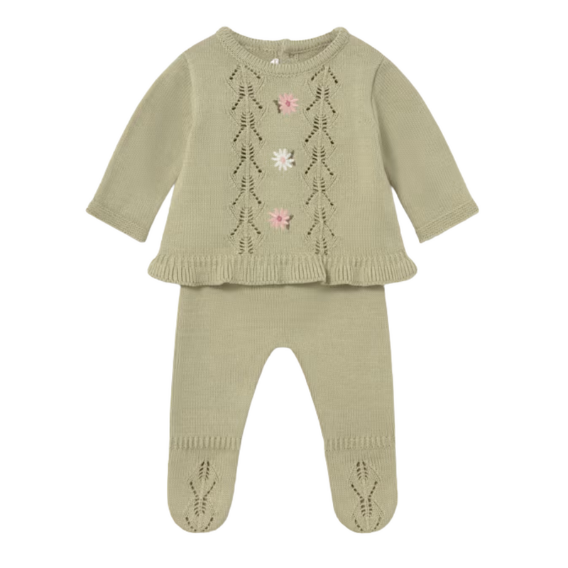 Girl Leggings and Sweater Set Bay Leaf
