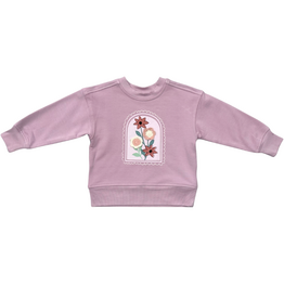 BABYSPROUTS Girl's Boxy Sweatshirt Crochet Flower