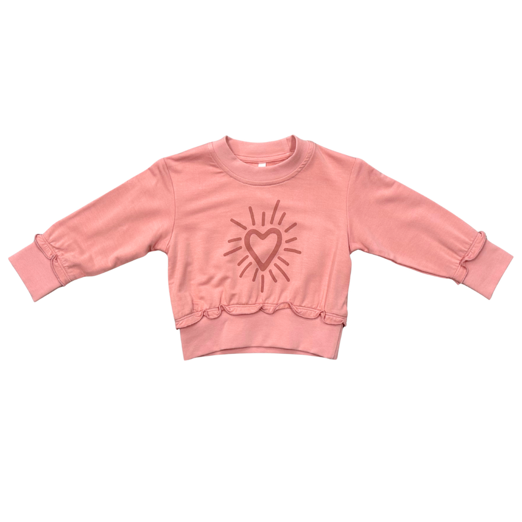 BABYSPROUTS Girl's Ruffle Hem Sweatshirt Starburst Heart