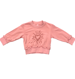 BABYSPROUTS Girl's Ruffle Hem Sweatshirt Starburst Heart
