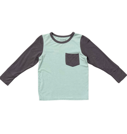 BABYSPROUTS Boy's LS Colorblock Pocket Shirt Tornado Gray