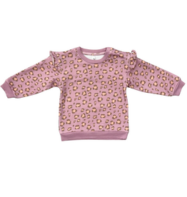 BABYSPROUTS Girl's Ruffle Sweatshirt Cheetah