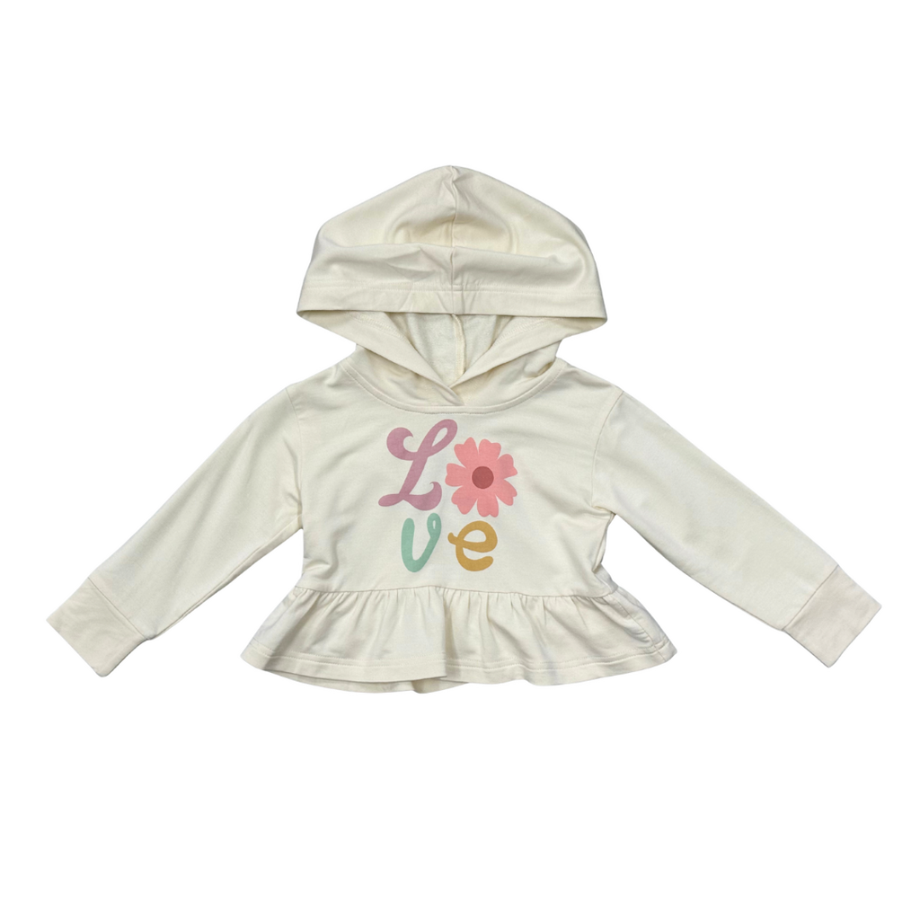 BABYSPROUTS Girl's Peplum Hoodie Daisy Love