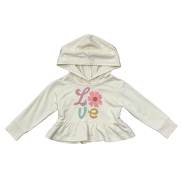 BABYSPROUTS Girl's Peplum Hoodie Daisy Love
