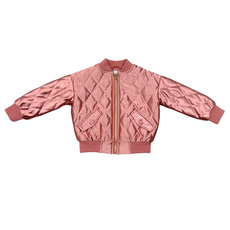 BABYSPROUTS Girl's Bomber Jacket Rose Sparkles