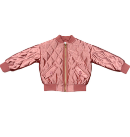 BABYSPROUTS Girl's Bomber Jacket Rose Sparkles