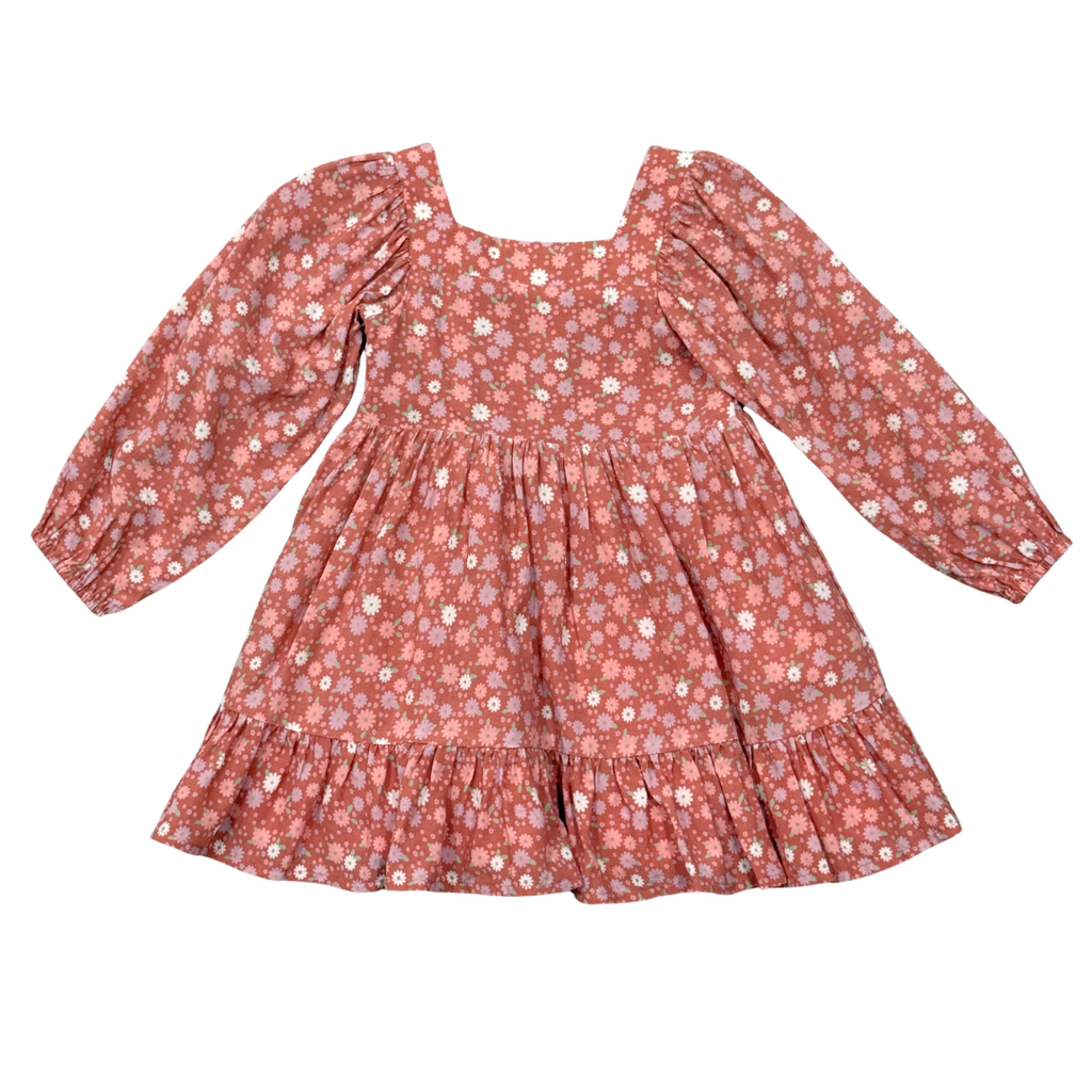 BABYSPROUTS Girl's LS Viscose Dress Tiny Petals