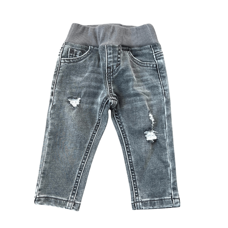 BABYSPROUTS Boy's Slim Denim Jean Gray