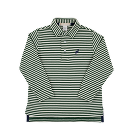 THE BEAUFORT BONNET COMPANY PRIM & PROPER POLO LS-PIMA Grier Green Palmetto Pearl Stripe