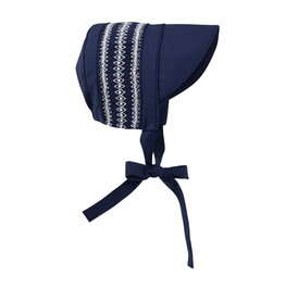 THE BEAUFORT BONNET COMPANY SWEETLY SMOCKED BONNET Nantucket Navy/Worth Ave White