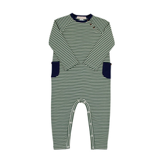 THE BEAUFORT BONNET COMPANY RAYBURN ROMPER-PIMA Grier Green & Palmetto Pearl Stripe