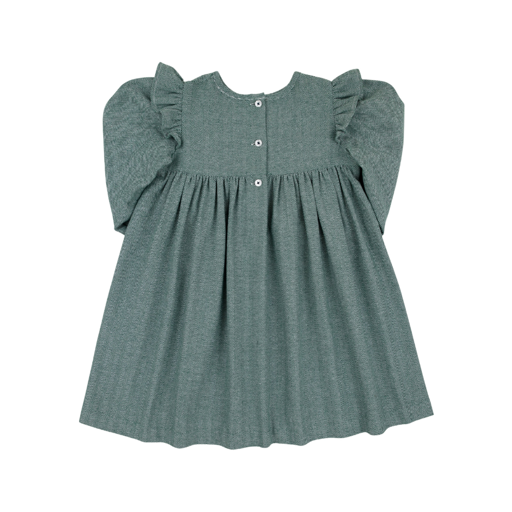THE BEAUFORT BONNET COMPANY LS DAPHNE DRESS-TWILL Grier Green Herringbone