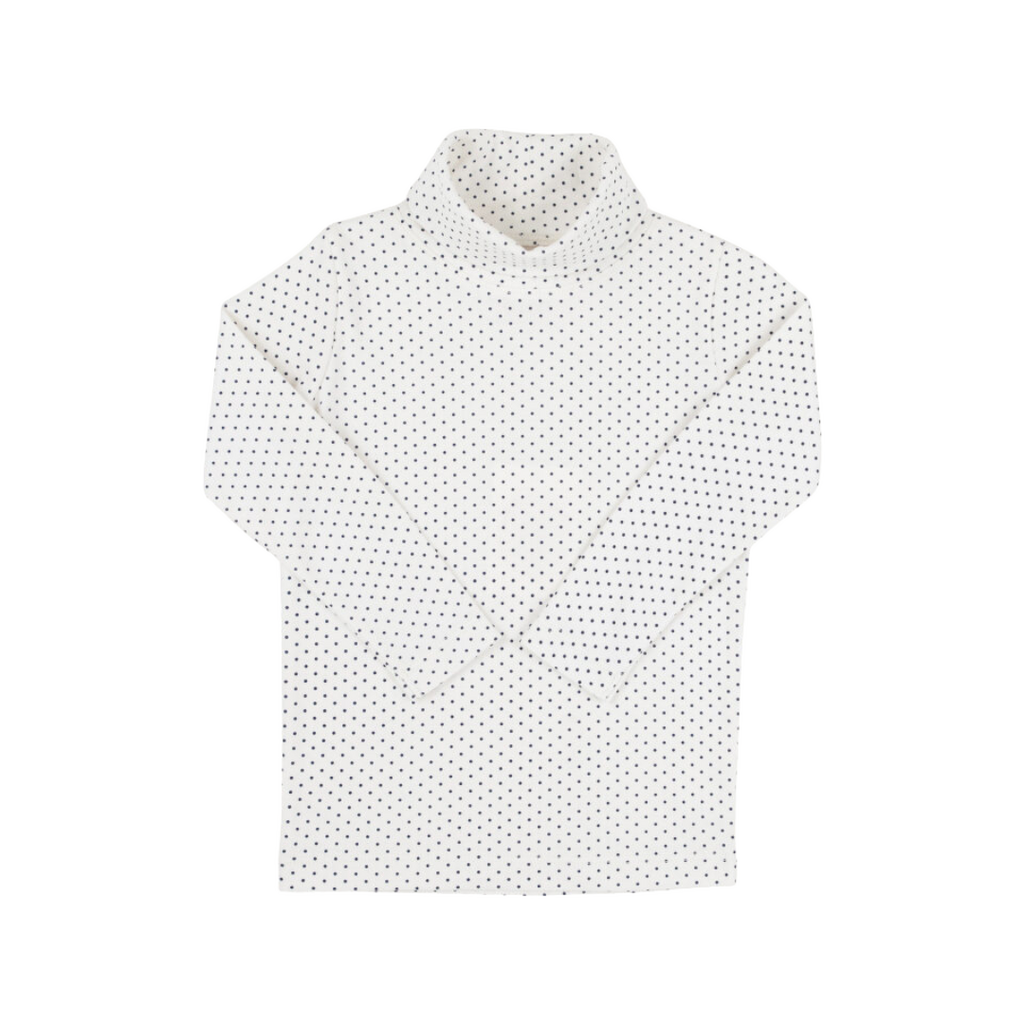 THE BEAUFORT BONNET COMPANY TATUM'S TURTLENECK SHIRT Nantucket Navy Microdot