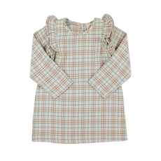 THE BEAUFORT BONNET COMPANY LS RUEHLING RUFFLE DRESS Henry Clay Houndstooth Edisto Egg Blue