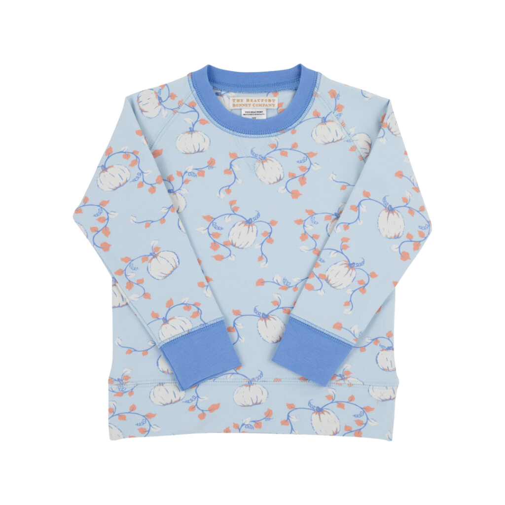THE BEAUFORT BONNET COMPANY CASSIDY COMFY CREWNECK-BOYS Gourd-geous Buckhead Blue