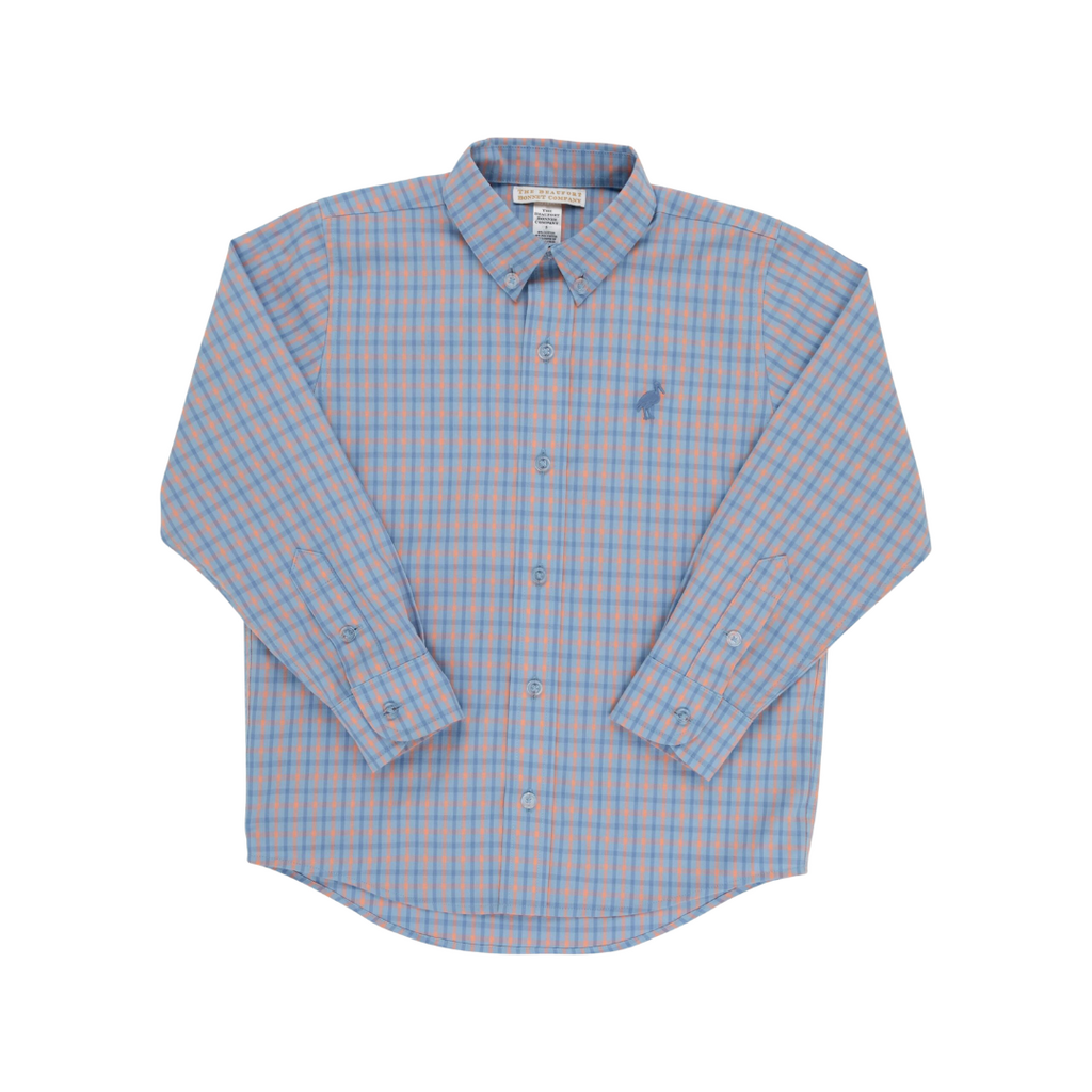 THE BEAUFORT BONNET COMPANY DEANS LIST DRESS SHIRT Wheaton Windowpane/Nantucket Navy