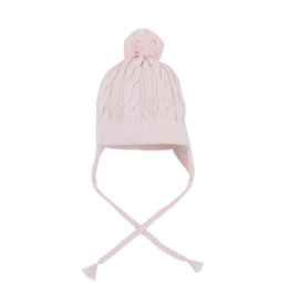 THE BEAUFORT BONNET COMPANY PARRISH POM POM HAT-CABLE KNIT Palm Beach Pink