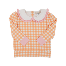 THE BEAUFORT BONNET COMPANY MAUDE'S RUFFLE CASSIDY COMFY CREWNECK Seashore Serbert Gingham