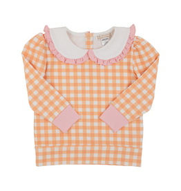 THE BEAUFORT BONNET COMPANY MAUDE'S RUFFLE CASSIDY COMFY CREWNECK Seashore Serbert Gingham