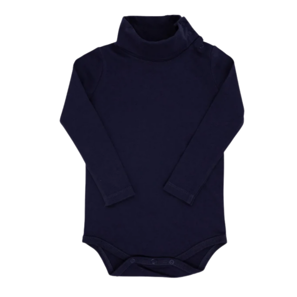 THE BEAUFORT BONNET COMPANY TATUM'S TURTLENECK-ONESIE-NECK SNAP Nantucket Navy