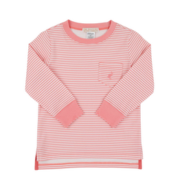 THE BEAUFORT BONNET COMPANY LS CARTER CREW NECK Parrot Cay Coral Stripe