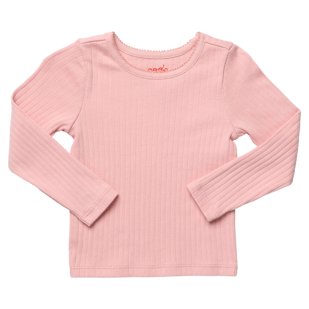 COOPKIDS Seesaw Long Sleeve Rib T-Shirt Pink