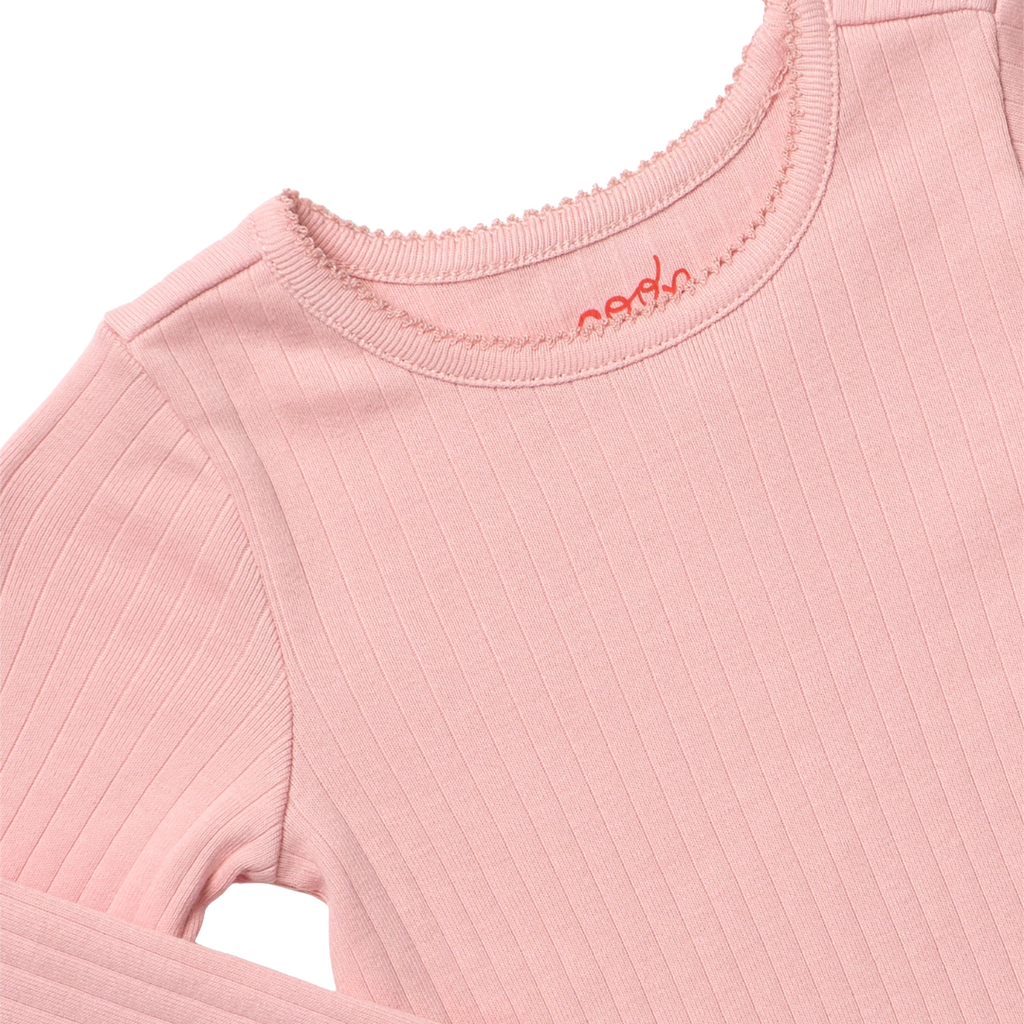 COOPKIDS Seesaw Long Sleeve Rib T-Shirt Pink