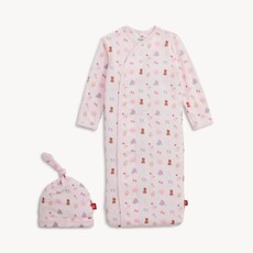 Magnetic  Me NURSERY NOSTALGIA PINK MODAL GOWN + HAT SET