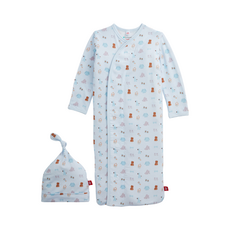 Magnetic  Me NURSERY NOSTALGIA BLUE MODAL GOWN + HAT SET