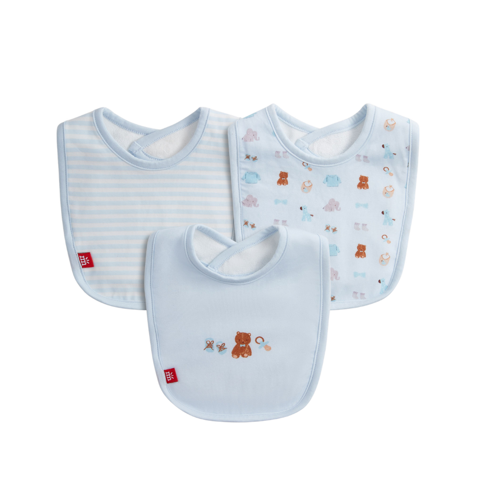 Magnetic  Me NURSERY NOSTALGIA BLUE MODAL BIB 3-PACK