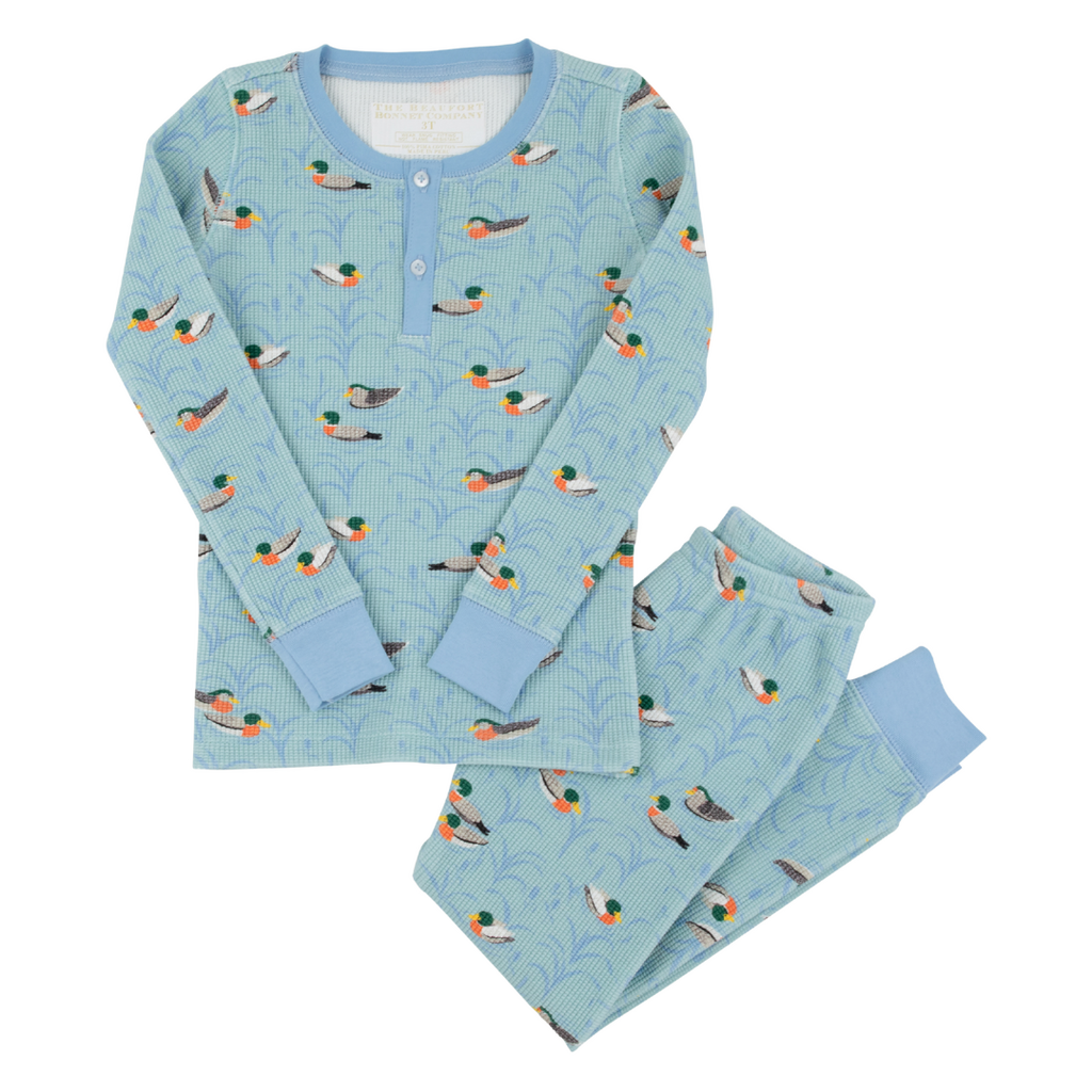 THE BEAUFORT BONNET COMPANY SUTTON'S SWEET DREAM SET-WAFFLE KNIT Fine Weather for Ducks/Sarasota Sky