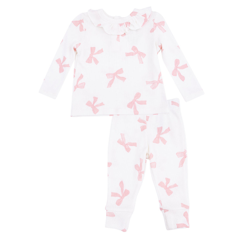 ANGEL DEAR Pretty Bows - Long Sleeve Ruffle Top And Pant